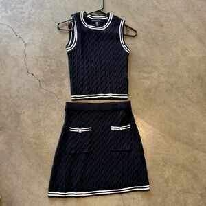 Sincerely Jules Black & White Knit Skirt Set